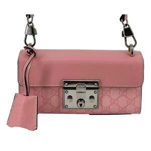 Gucci GG Supreme Leather Padlock Chain Small Handbag
